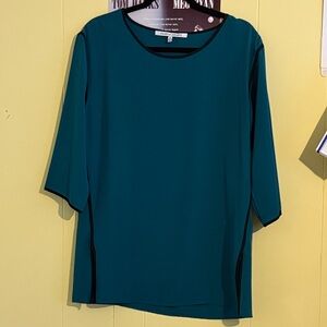 Teal Black Trim Blouse Small Collective Concepts